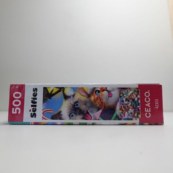 Ceaco 500 Piece Jigsaw Puzzle Selfies Cats Christmas Party - Picture 4 of 8